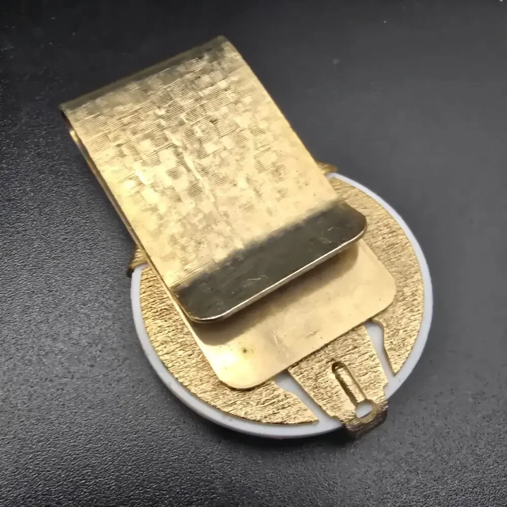 Vintage Equestrian Horse Themed Money Clip Gold Tone #4